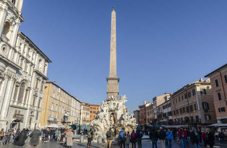 146 - Italia - Roma - plaza Navona y fuente de Los Cuatro Rios